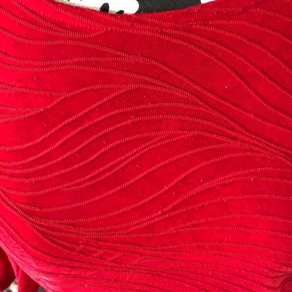 JM COLLECTION Red 3/4 Sleeve Top Size Petite M - Picture 2 of 8